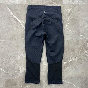 LULULEMON ALIGN HIGH RISE LEGGINGS WOMENS 2 BLUE MESH YOGA WORKOUT RUNNING